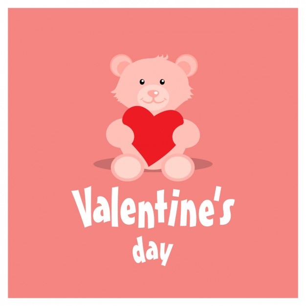 Free vector loving stuffed bear for valentine day