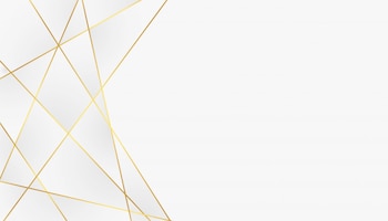 Бесплатное векторное изображение Низкий поли абстрактный фон белый и золотой линии