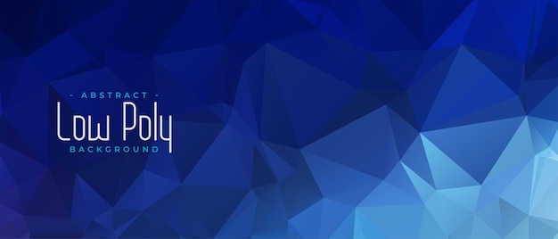Free vector low poly blue triangles shape banner design