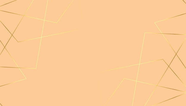 Free vector low poly golden lines background with pastel peach color