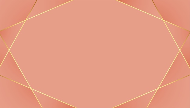 Low poly golden lines pastel color background