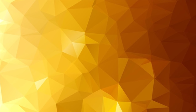 Free vector low poly golden triangle shapes background