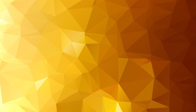 Low poly golden triangle shapes background