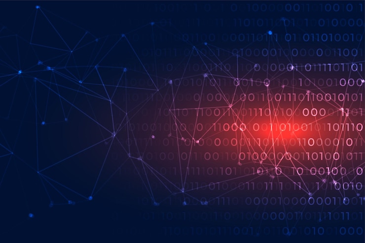 Free Vector low poly style zero and one binary digit tech background