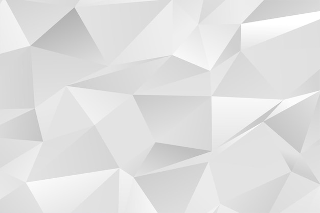 Low poly white triangles background