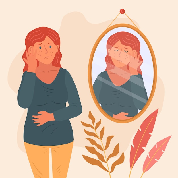 Free vector low self-esteem illustration