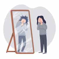 Free vector low self-esteem illustration