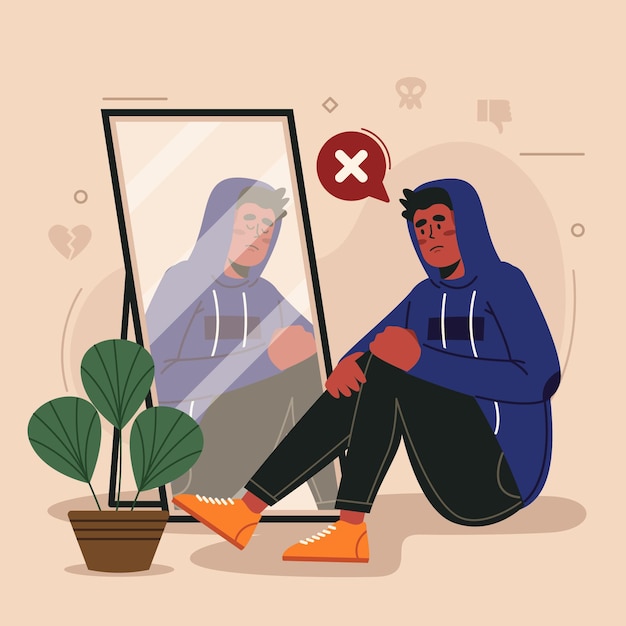 Low self-esteem illustration