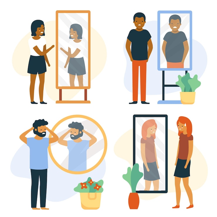 Free Vector low self-esteem illustration