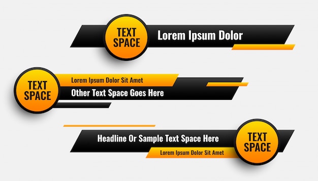 Lower third banners in circle and geometric style