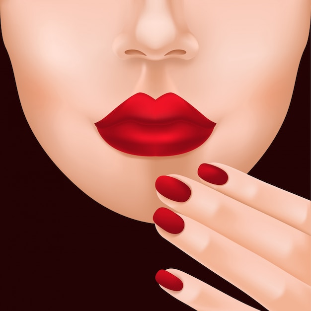 Free vector lower woman face and fingers