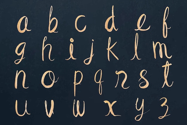 Free vector lowercase vector alphabet set cursive calligraphy font