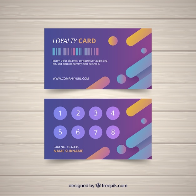 Free vector loyalty card template with abstract concept