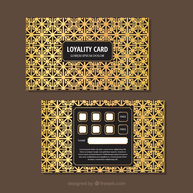 Loyalty card template with abstract design