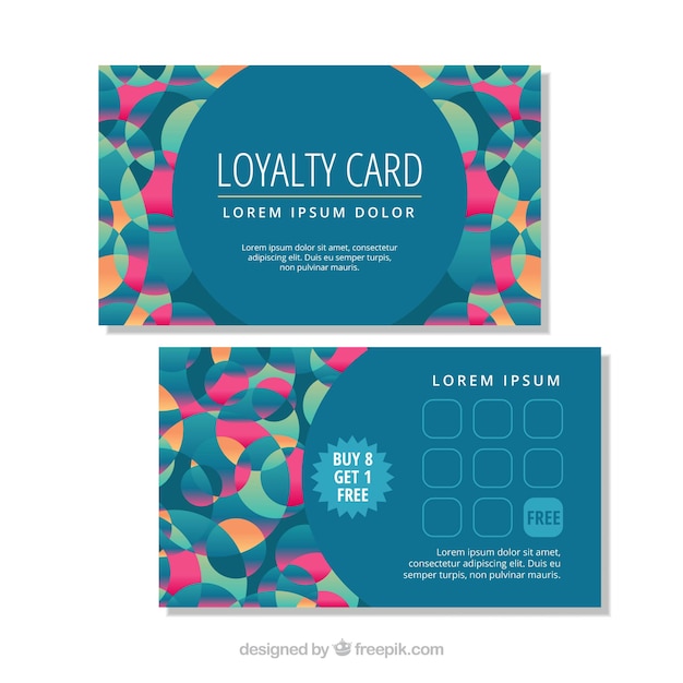 Loyalty card template with abstract design