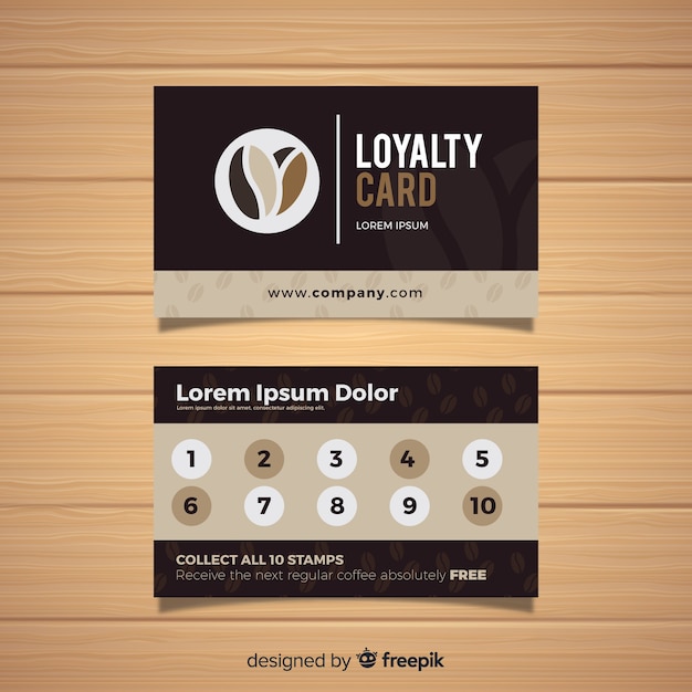 Loyalty card template with abstract design 