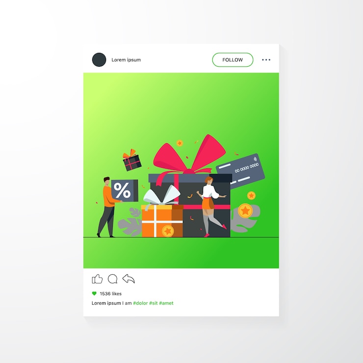Free Vector loyalty program concept. people getting gifts and rewards from store, bonus points, discount. flat vector illustration for promotion, commerce, sale, marketing topics