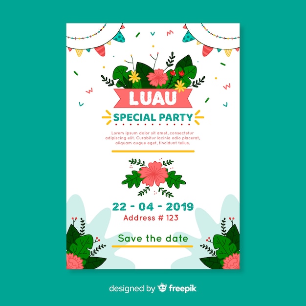 Luau party flyer