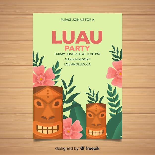 Luau party flyer