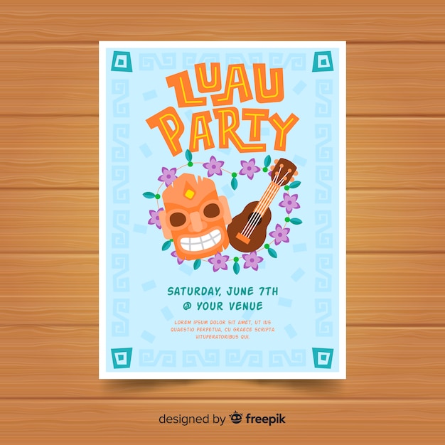 Luau party flyer