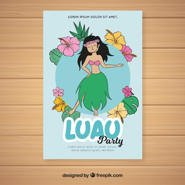 Free vector luau party flyer