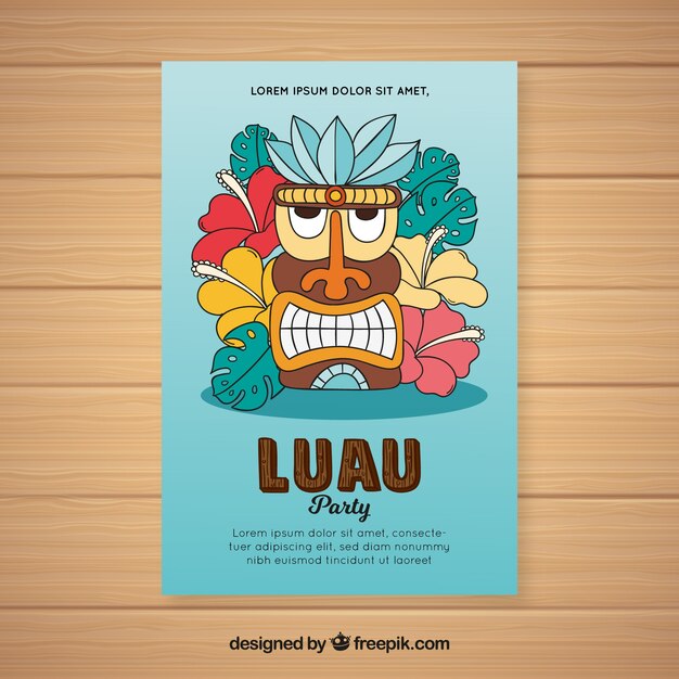 Free vector luau party flyer