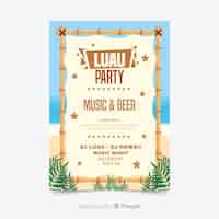 Free vector luau party flyer