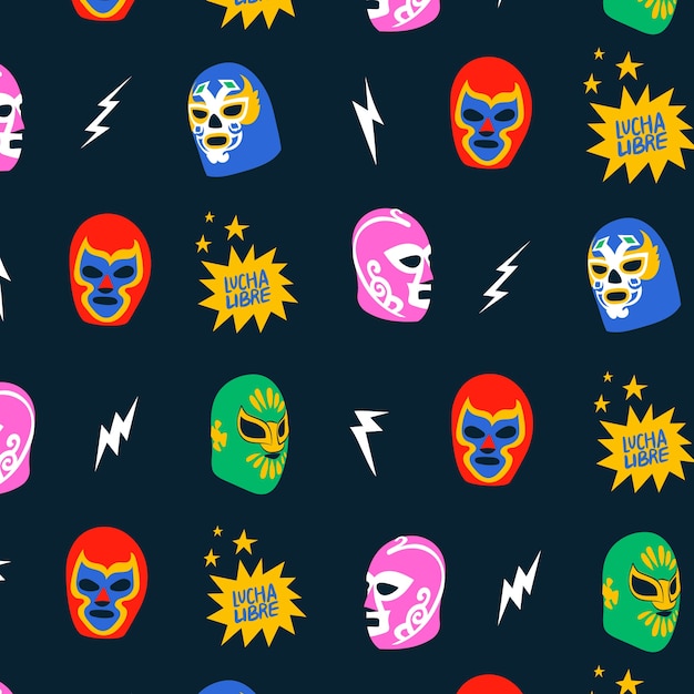 Free vector lucha libre pattern