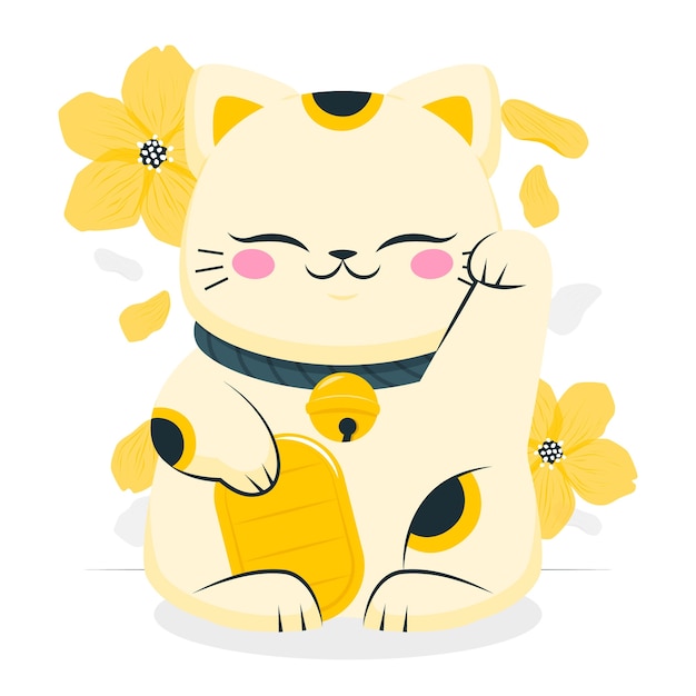 Free vector lucky cat concept illustration