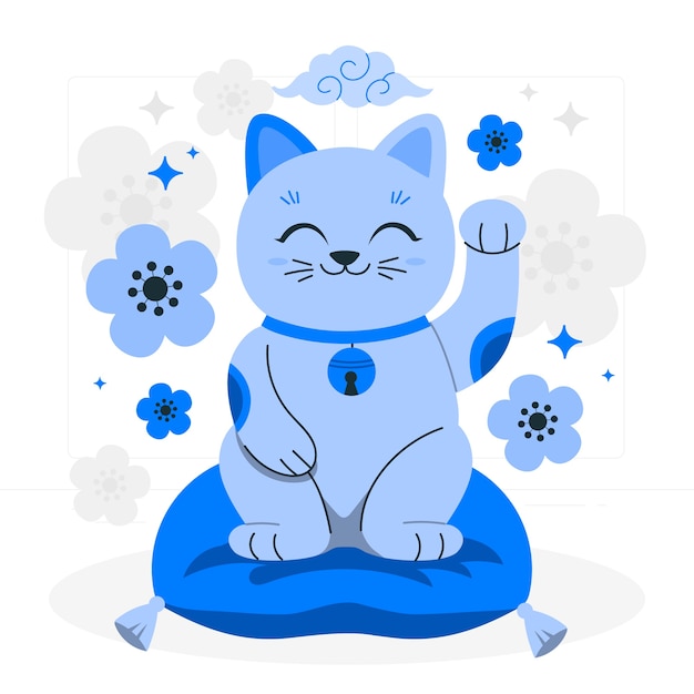 Free vector lucky cat concept illustration