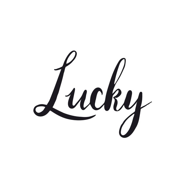 Lucky word typography style vector