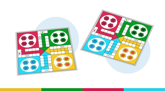 Free vector ludo board game in different perspectives