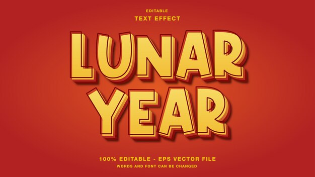 Lunar year 3d editable text effect