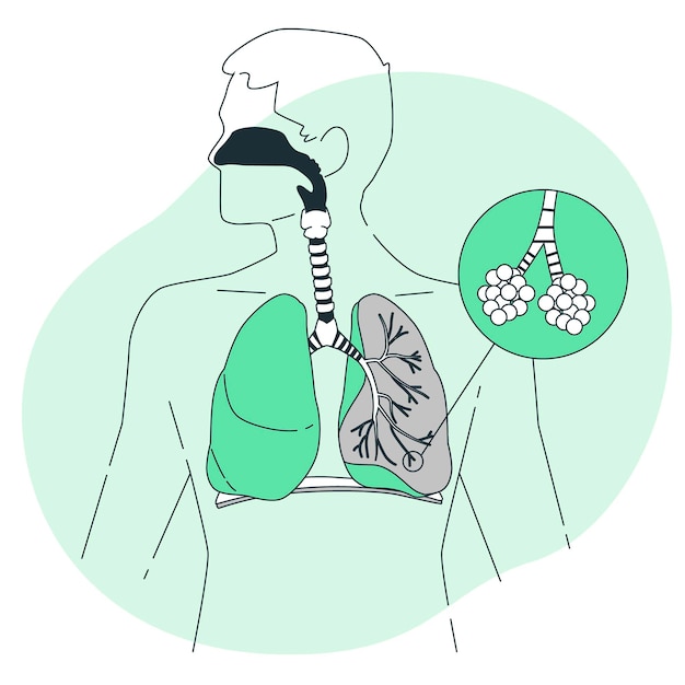 Vettore gratuito illustrazione del concetto di polmoni