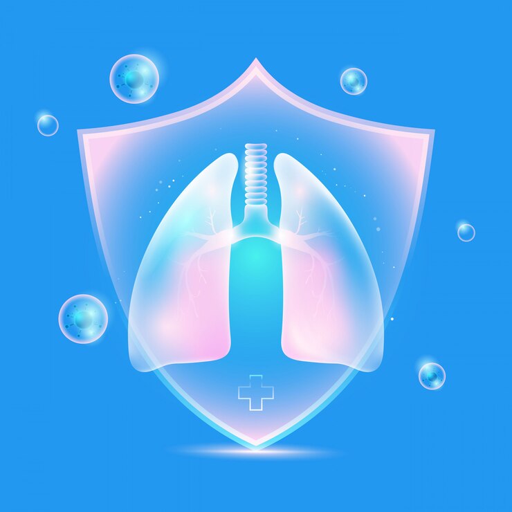 무료 Vector 건강 보호막으로 보호 된 폐