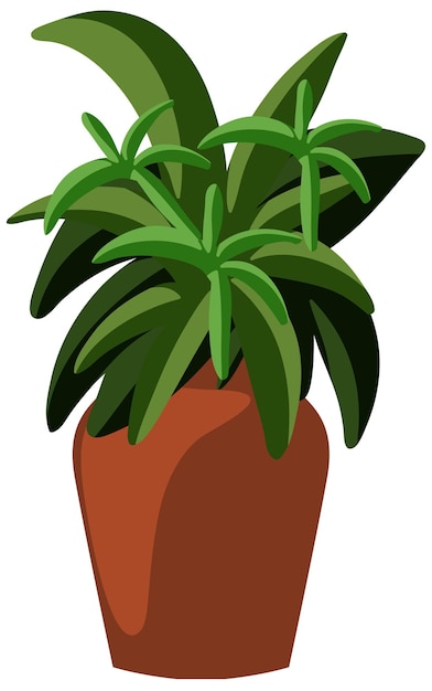 Free vector lush green potted plant illustration