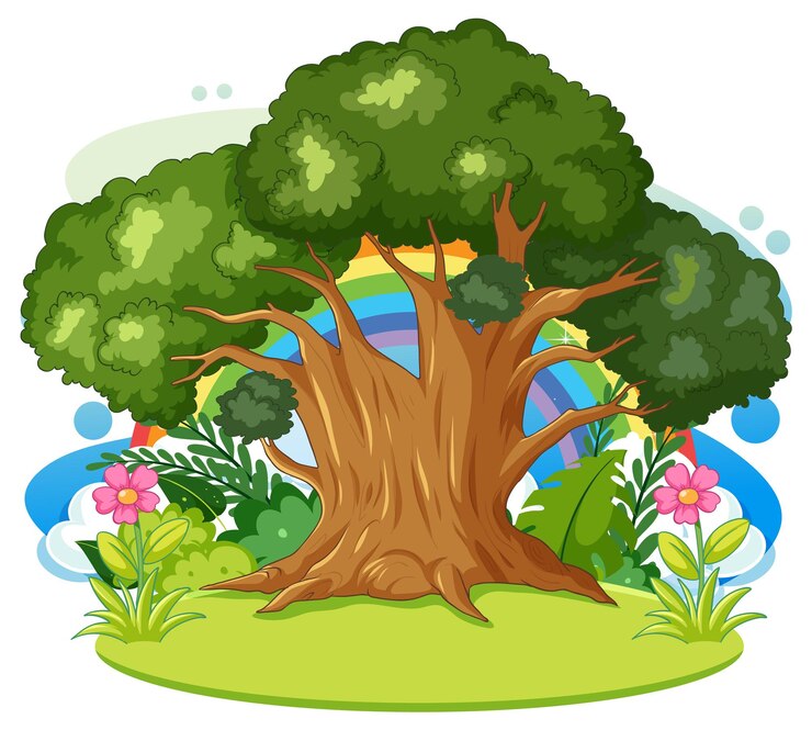 Free Vector lush green tree in a vibrant landscape