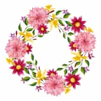 Free vector luxuriant floral wreath in watercolor style