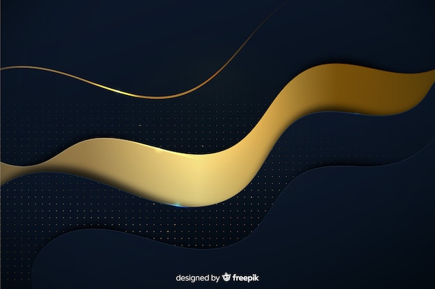 Free vector luxurious background with golden waves