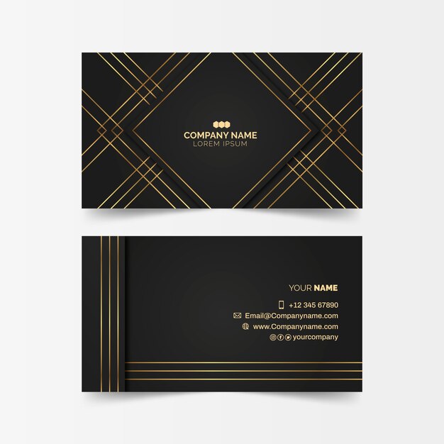 Luxurious business card with golden lines