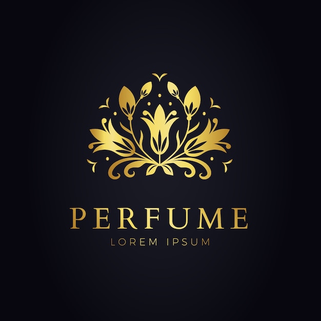 Luxurious floral perfume logo template