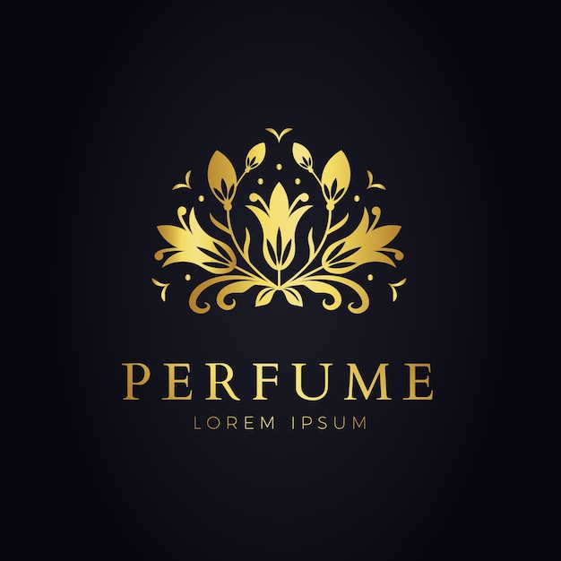 Шаблон логотипа роскошный цветочный парфюм