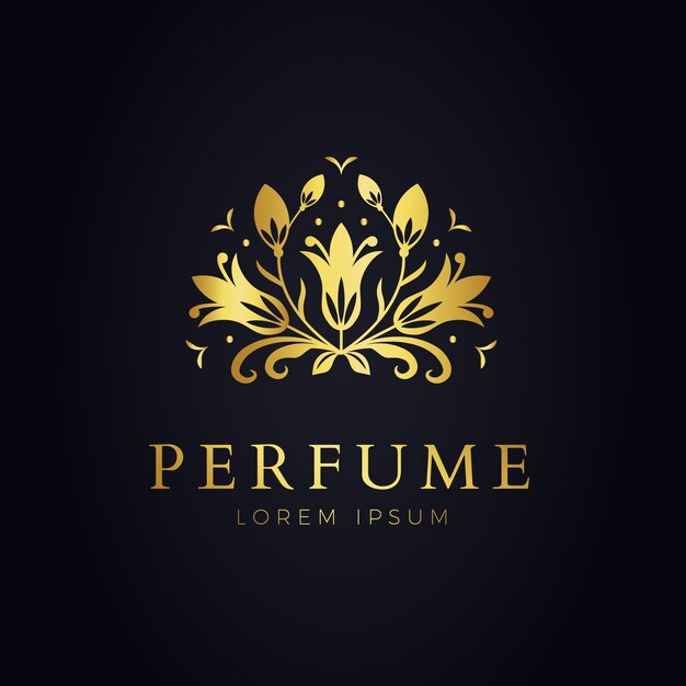 luxurious floral perfume logo template
