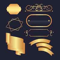 Free vector luxurious golden elements collection