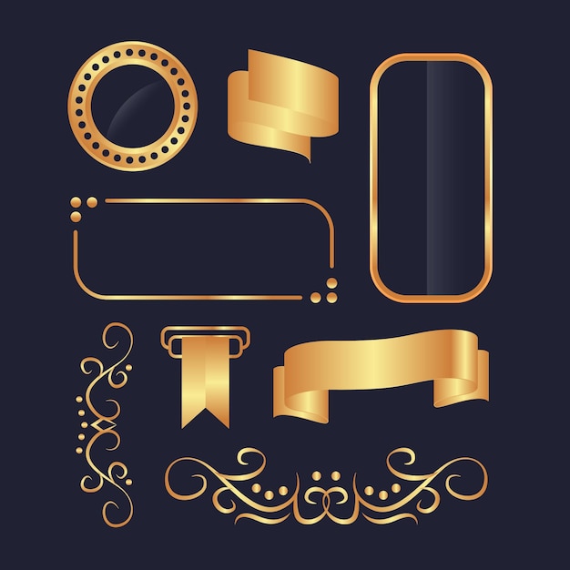 Free vector luxurious golden elements collection