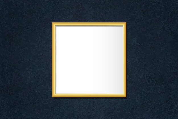 Бесплатное векторное изображение Роскошная золотая рамка макет на стене вектора