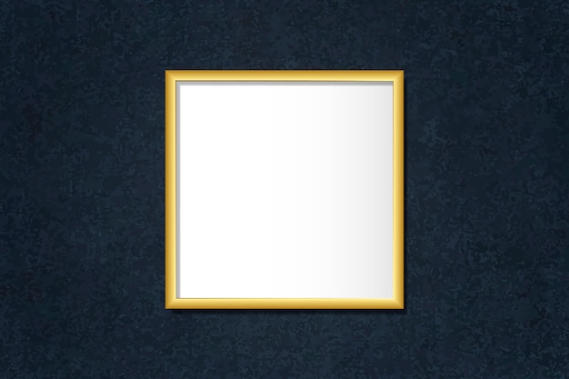 Luxurious golden frame mockup on a wall vector