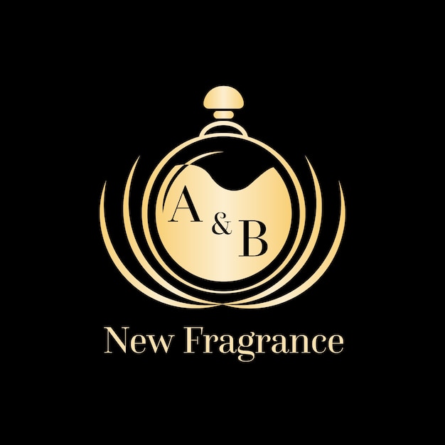 Luxurious golden perfume logo