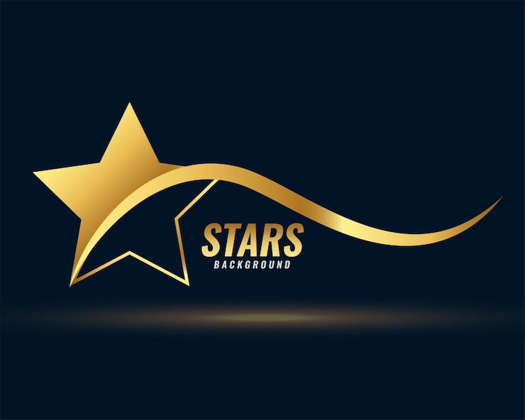 Free Vector luxurious golden star background with shiny wavy design