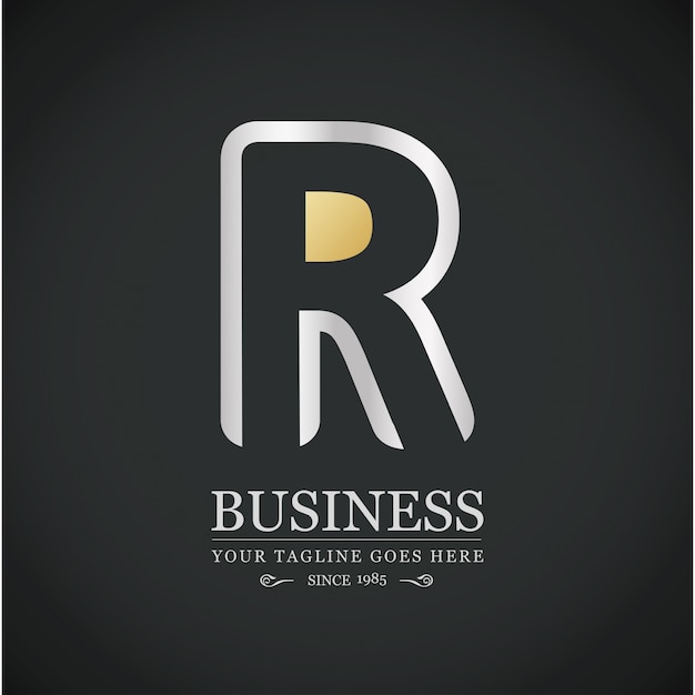 Free vector luxurious logo with letter r